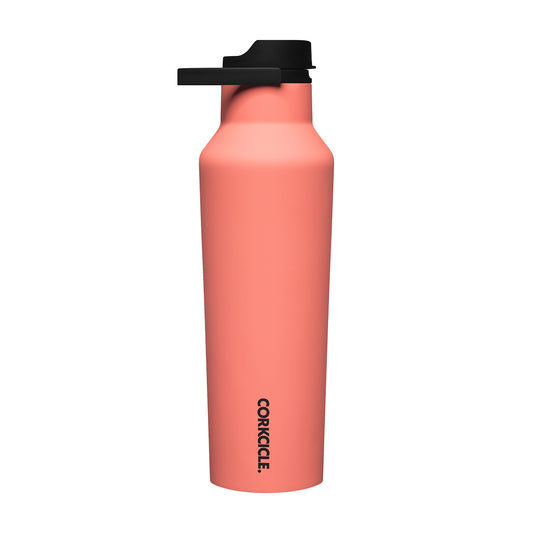 Corkcicle Series A Sports Canteen 600ml - Neon Lights Coral Insulated Stainless Steel Bottle Insulated Stainless Steel Bottle