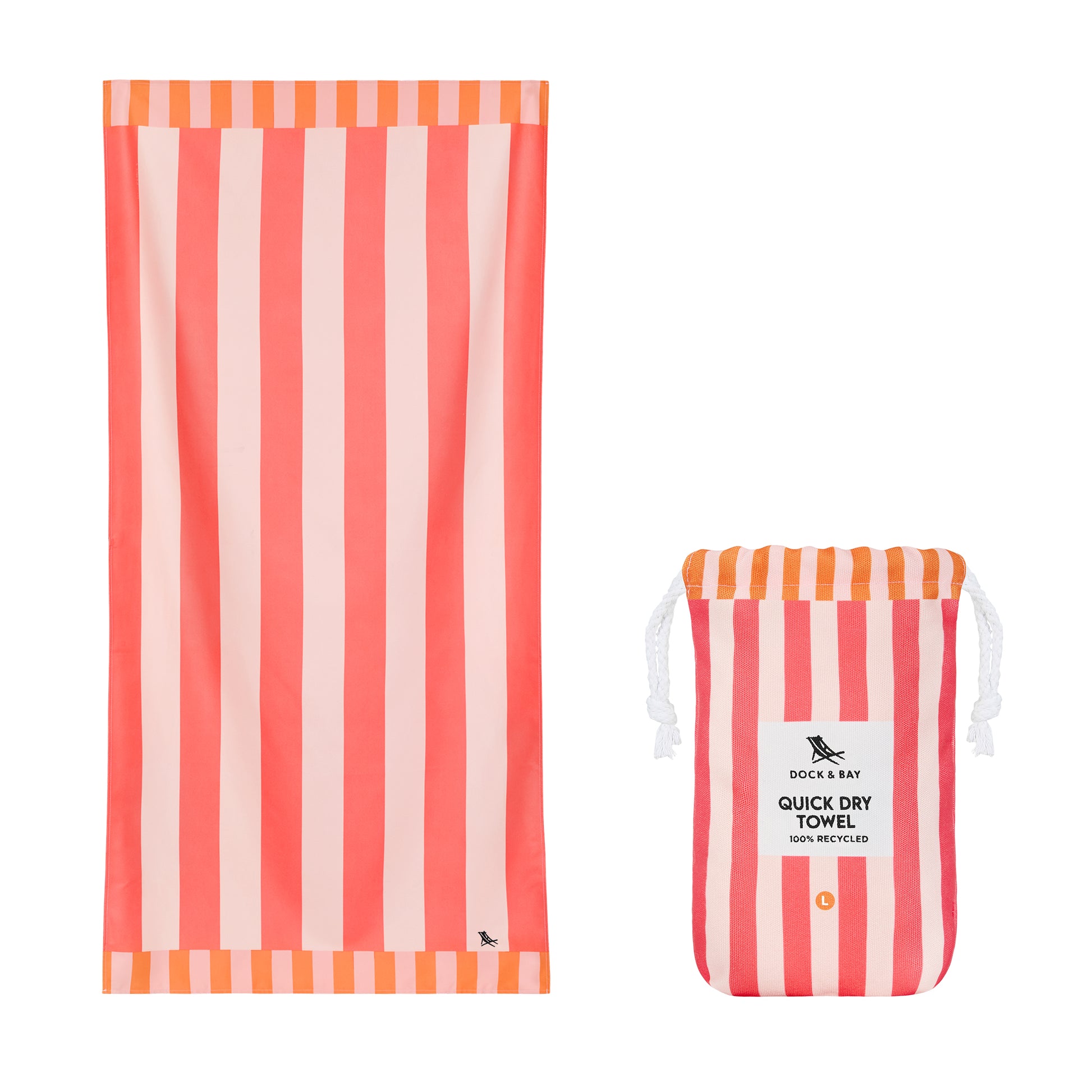 Dock & Bay Beach Towel Clubhouse Collection L Raspberry Road 100% Recycled 100% Recycled