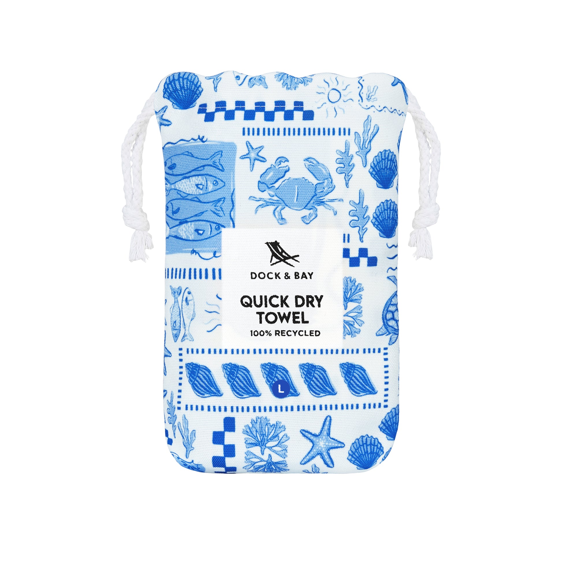 Dock & Bay Beach Towel Designed Collection L Grecian Shores 100% Recycled 100% Recycled