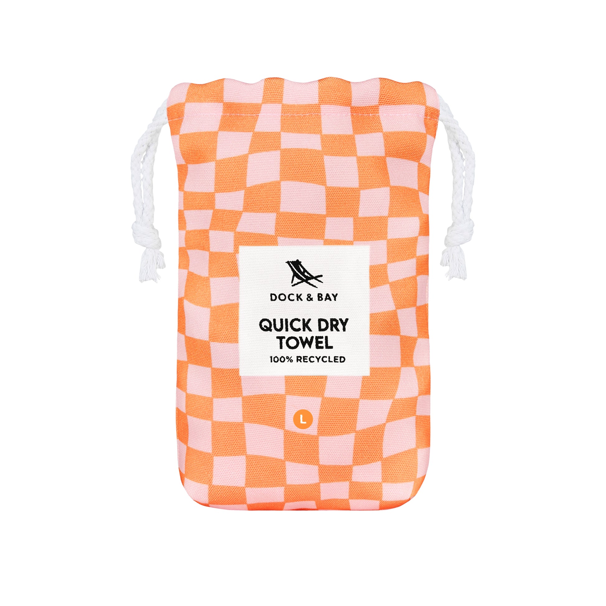 Dock & Bay Beach Towel Designed Collection L Groovy Check 100% Recycled 100% Recycled