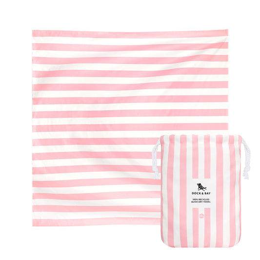 Dock & Bay Beach Towel For Two 2XL Malibu Pink 100% Recycled 100% Recycled