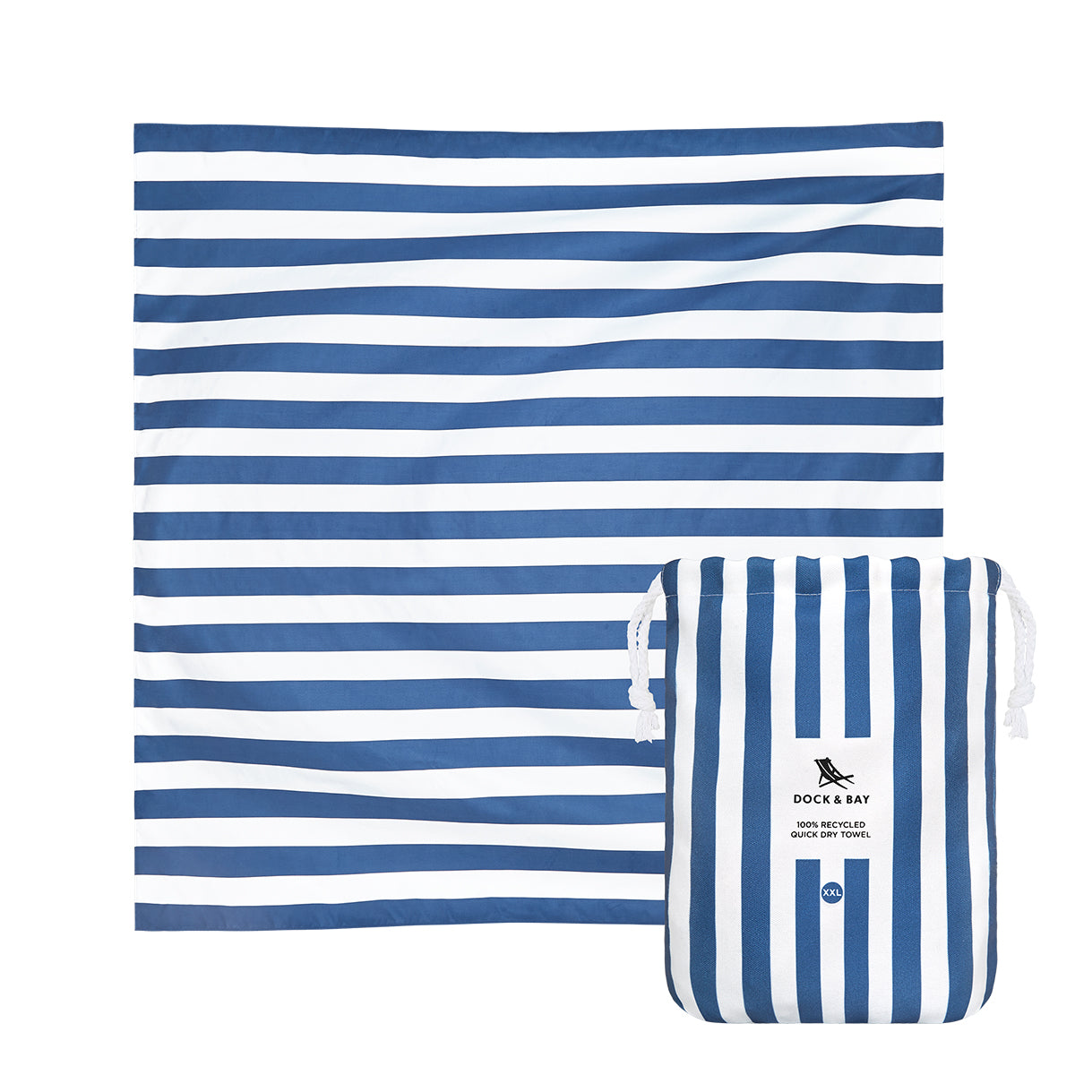 Dock & Bay Beach Towel For Two 2XL Whitsunday Blue 100% Recycled 100% Recycled