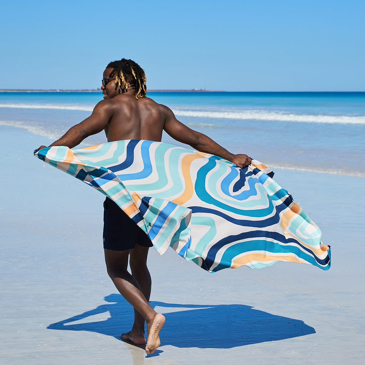 Dock & Bay Beach Towel Stripes Go Wild Collection XL Groovy Dunes 100% Recycled 100% Recycled