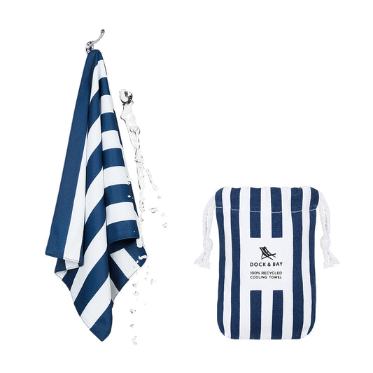 Dock & Bay Cooling Towel Cabana Collection Whitsunday Blue 100% Recycled 100% Recycled