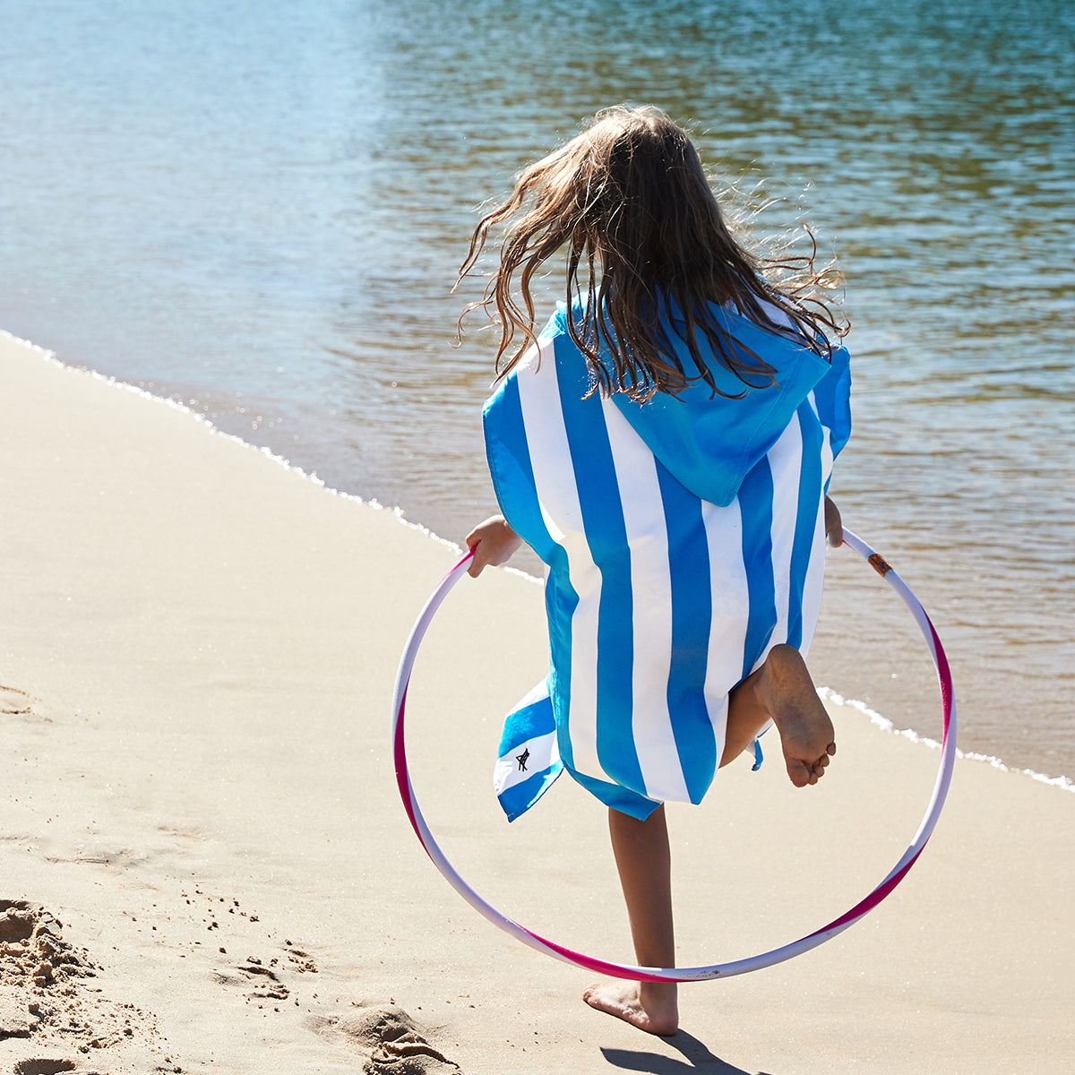 Dock & Bay Poncho Kids Cabana Collection Bondi Blue 100% Recycled 100% Recycled