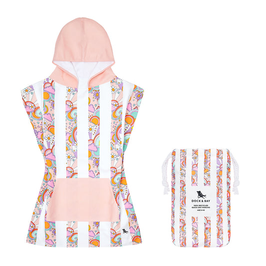 Dock & Bay Poncho Kids Patterned Collection Pink Power 100% Recycled 100% Recycled