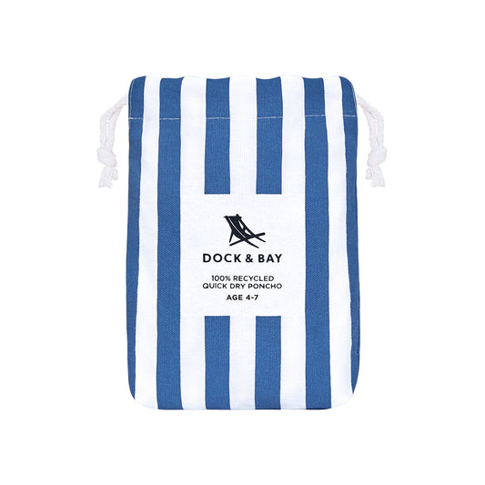 Dock & Bay Poncho Mini Cabana Collection Whitsunday Blue 100% Recycled 100% Recycled