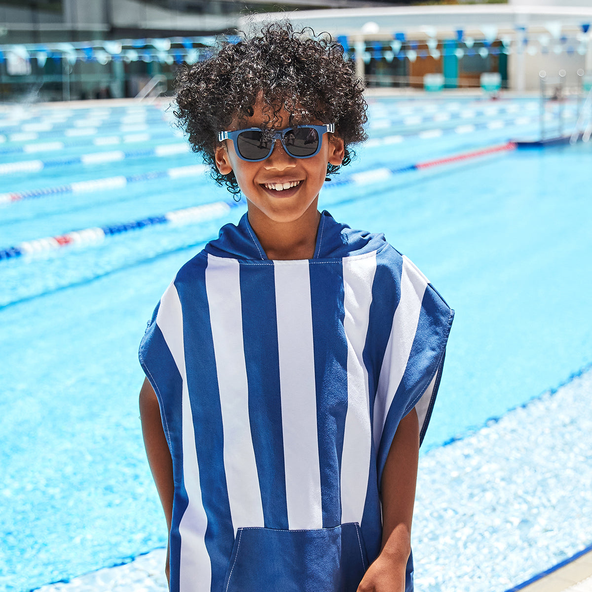 Dock & Bay Poncho Mini Cabana Collection Whitsunday Blue 100% Recycled 100% Recycled