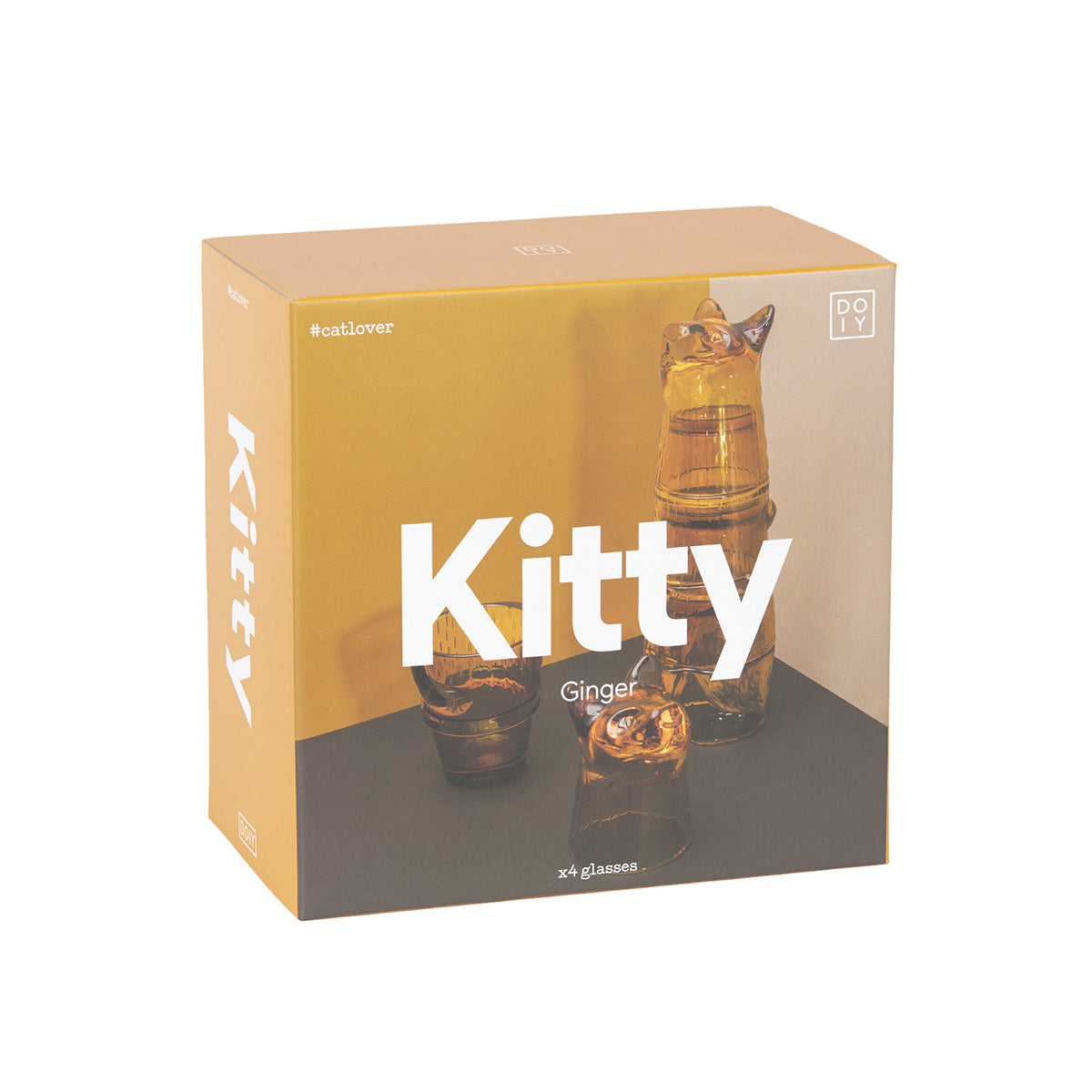 DOIY Kitty Ginger Stacking Glasses Stacking Glasses