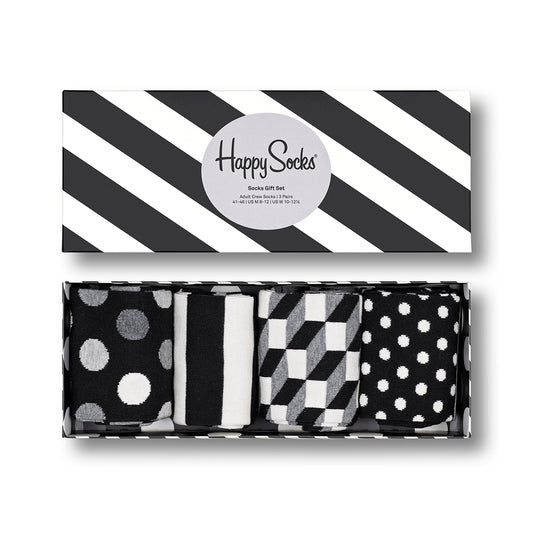 Happy Socks Gift Set Classic Black & White (9150) 4-Pack