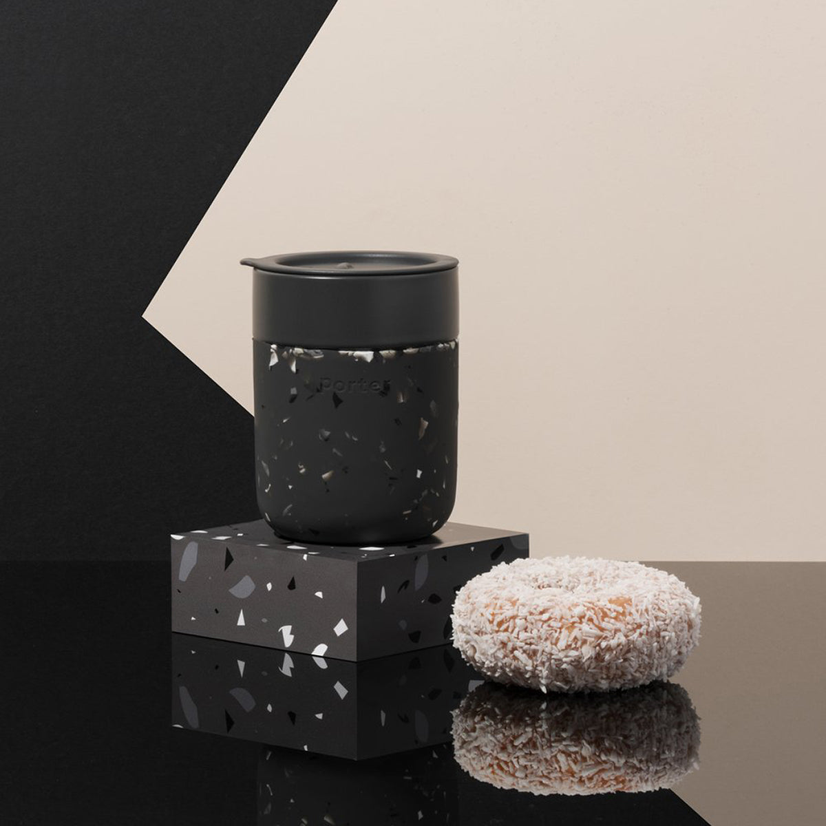 Ceramic Mug Terrazzo 355ml Charcoal