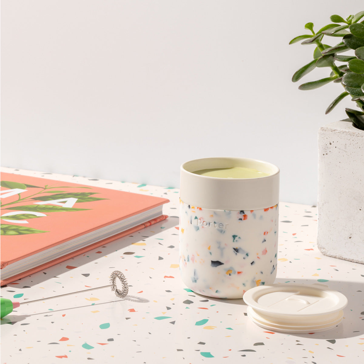 Ceramic Mug Terrazzo 355ml Cream