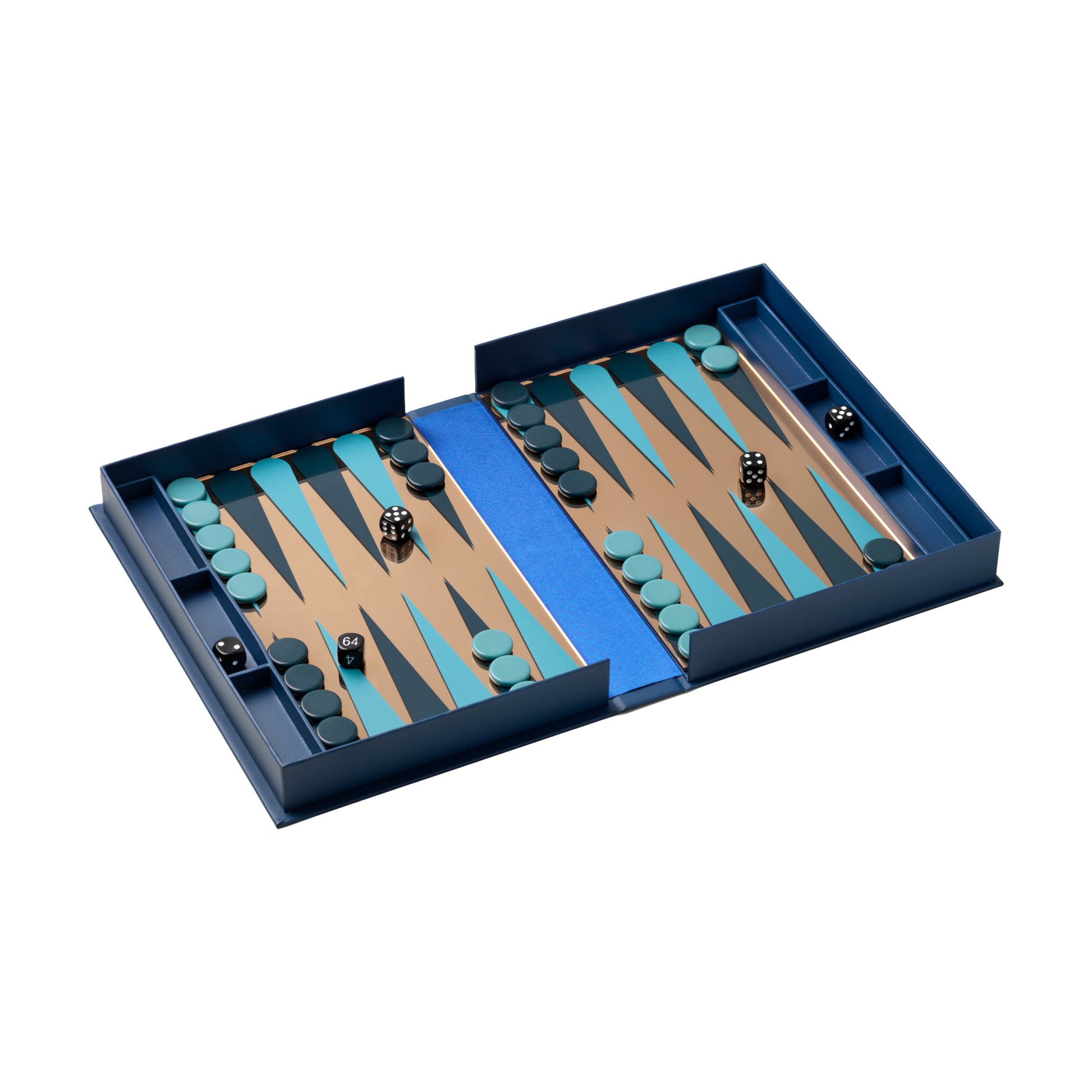 Printworks Classic Games Art Of Backgammon Mirror Dark Blue Copper