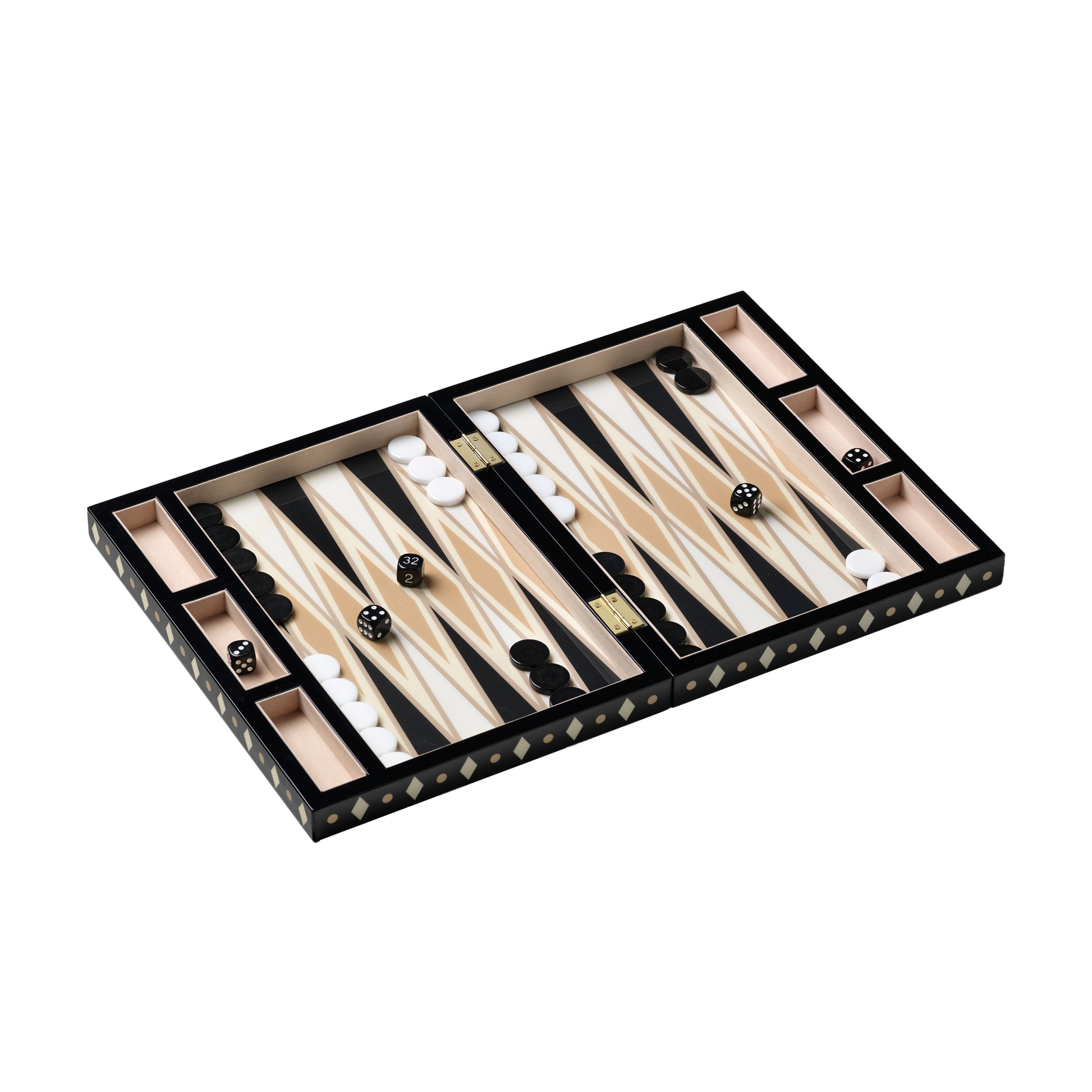 Printworks Classic Games Backgammon Lacquered Black