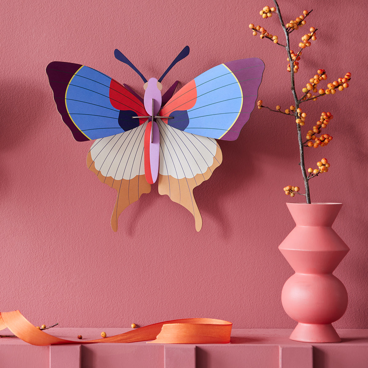 Wall Art Butterflies (A4) Plum Fringe Butterfly