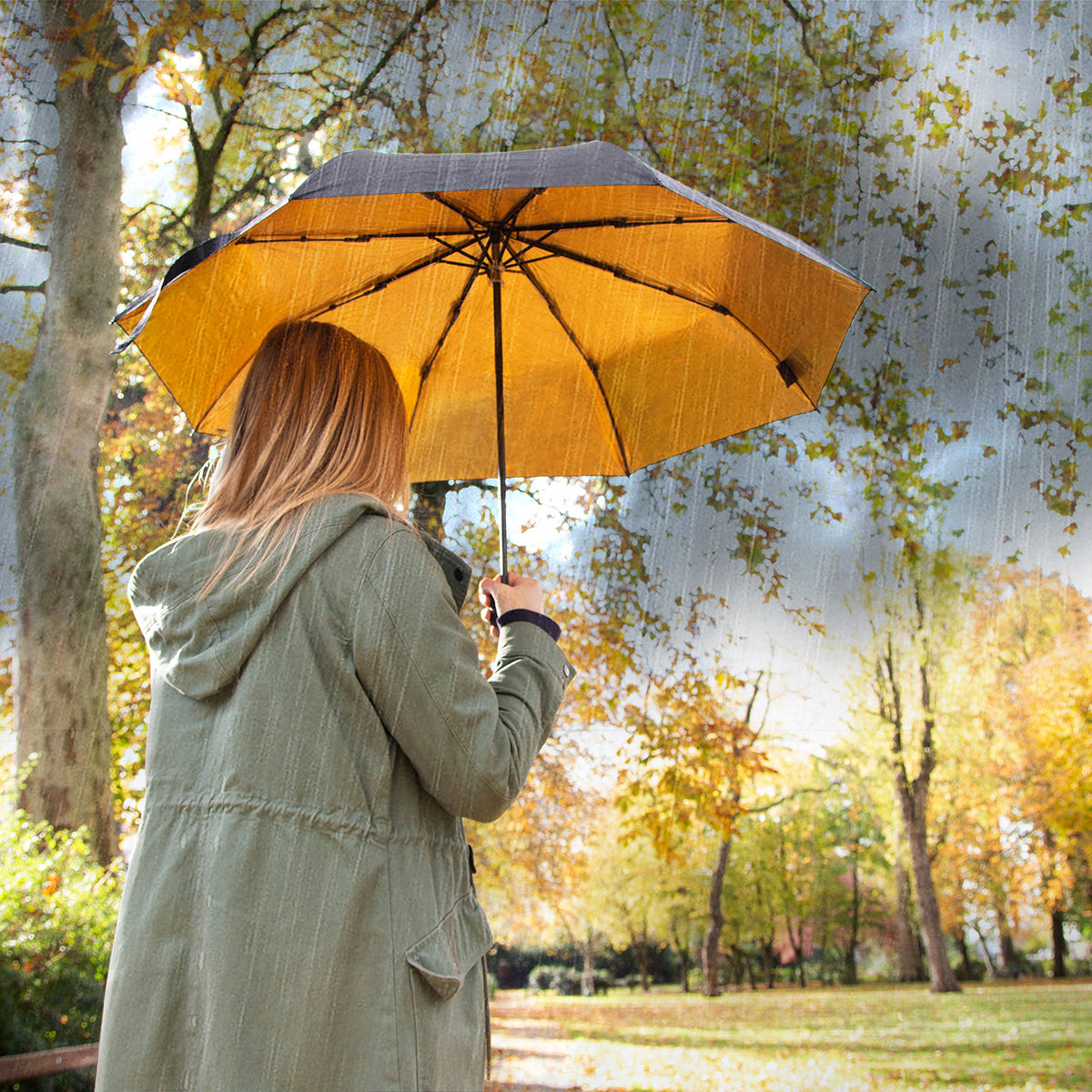 Umbrella Black & Gold