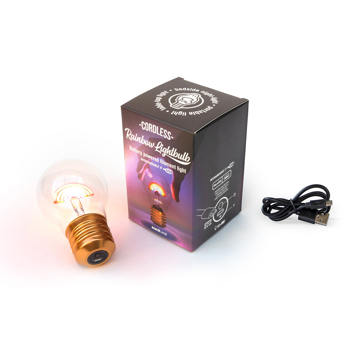 Suck UK Cordless Lightbulb Rainbow LED Light LED Light