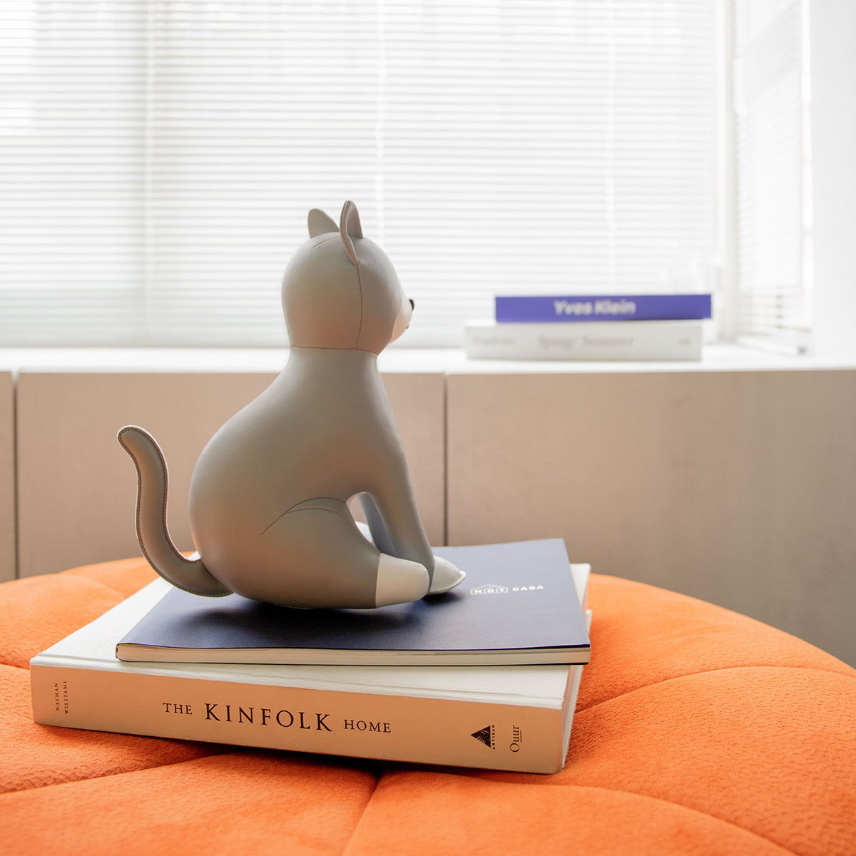 Bookend Cat Tuxedo Grey