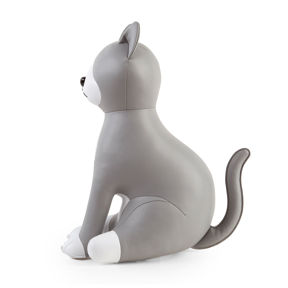 Doorstop Cat Tuxedo Grey