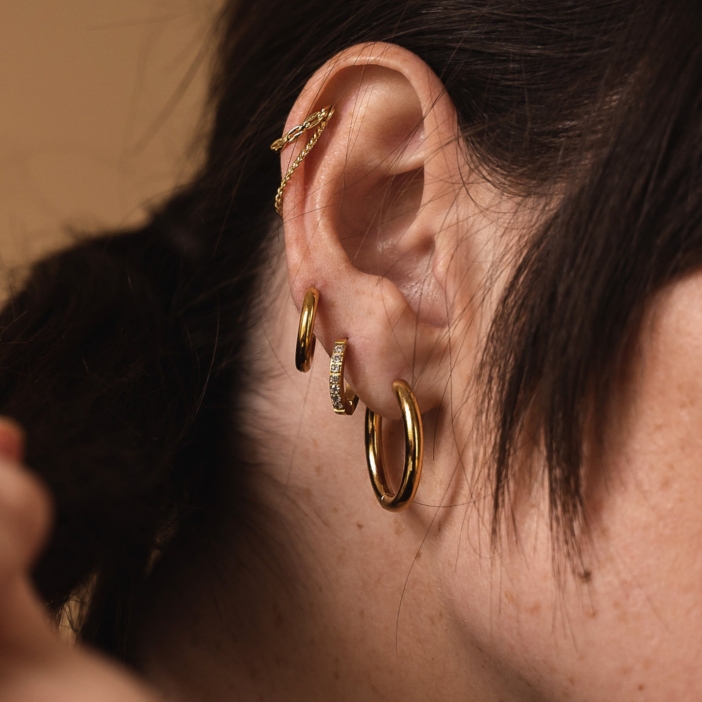AEC Paris Earrings Indigo Tall Gold
