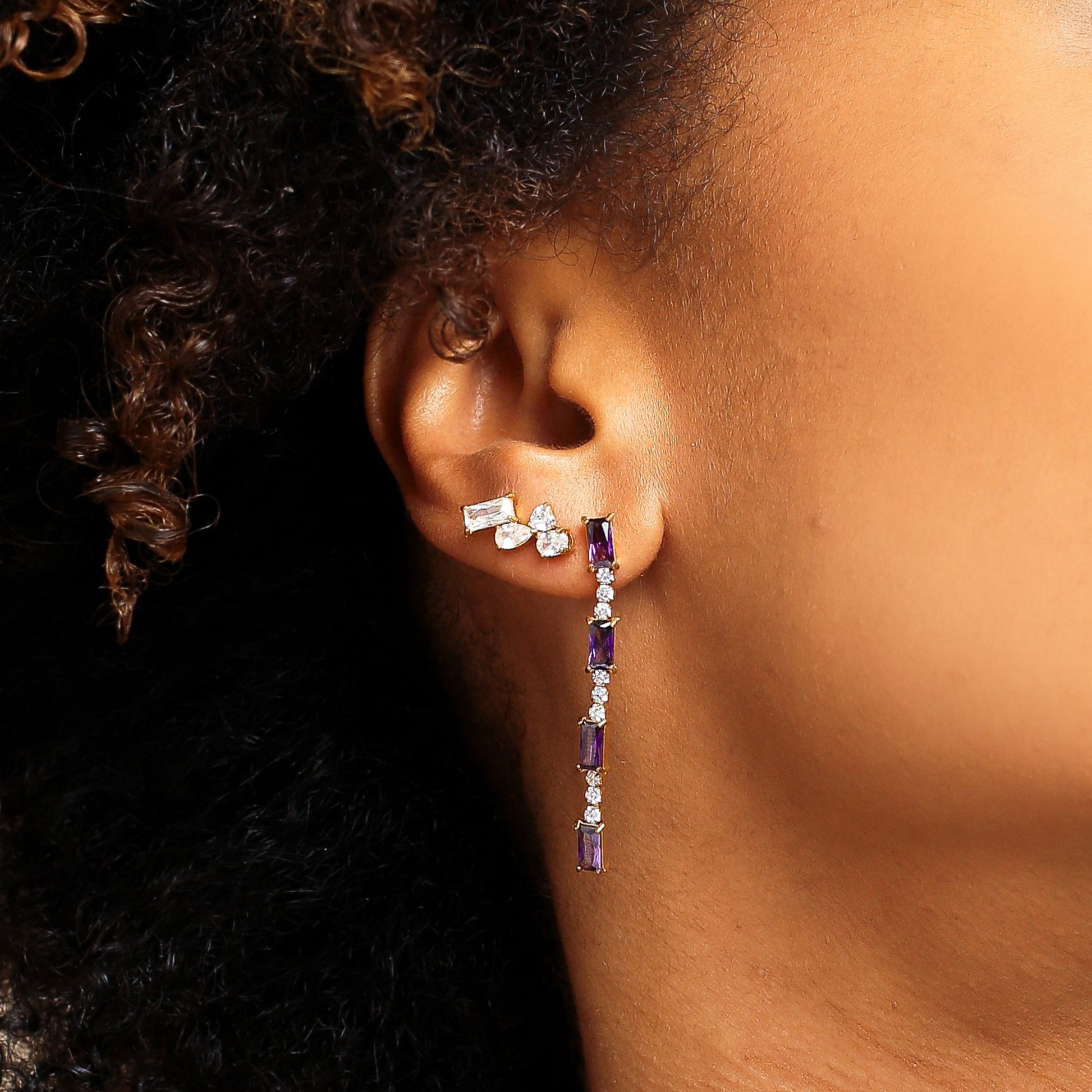 AEC Paris Earrings Solene Violet Zirconium Oxide