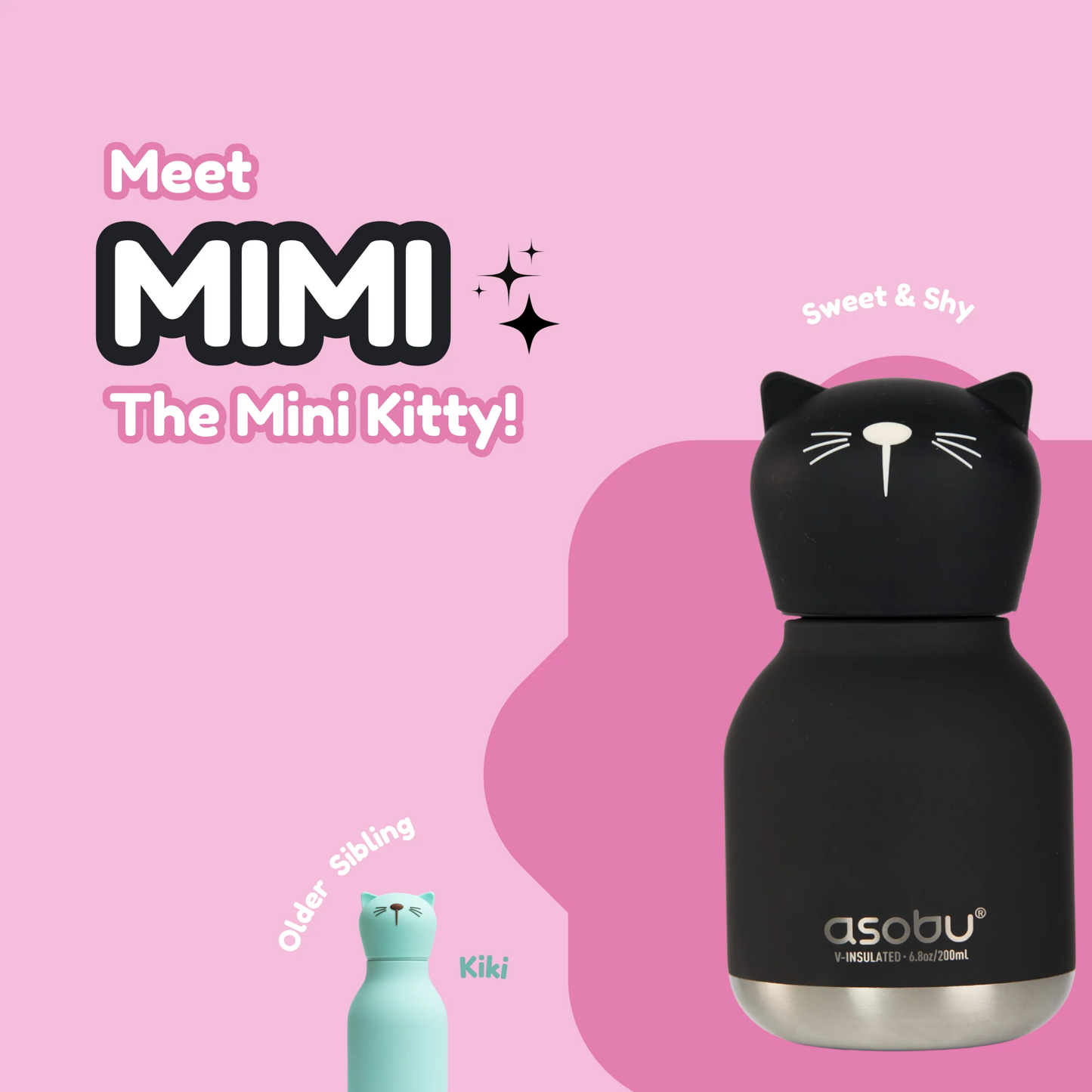 Asobu Bestie Bottle Mini 200ml Cat