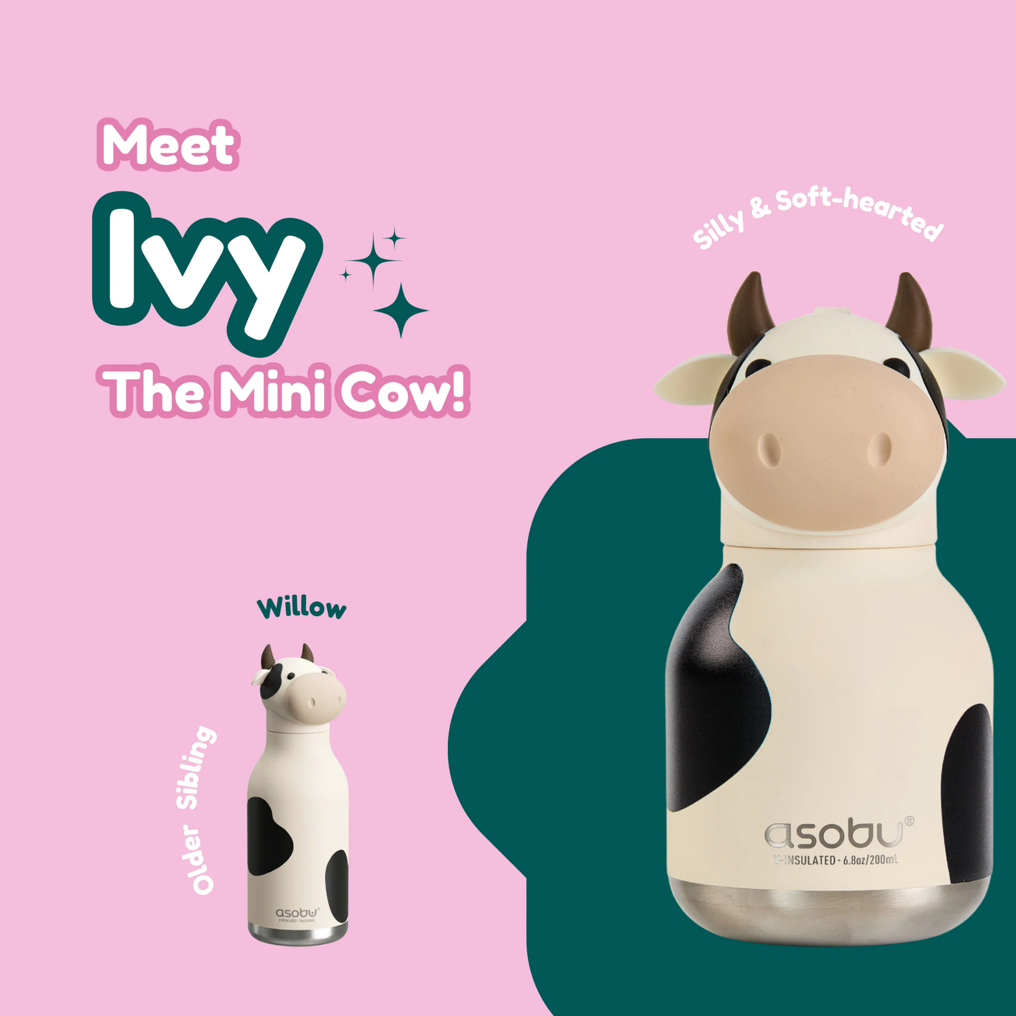 Asobu Bestie Bottle Mini 200ml Cow
