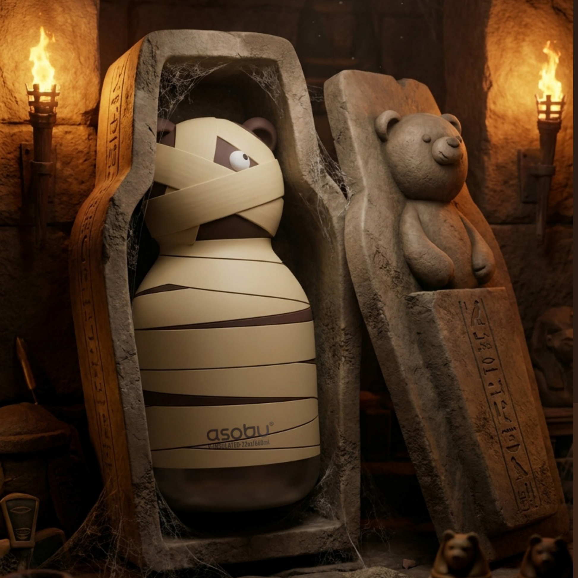 Asobu Spookie Bottle 600ml Mumified Bear