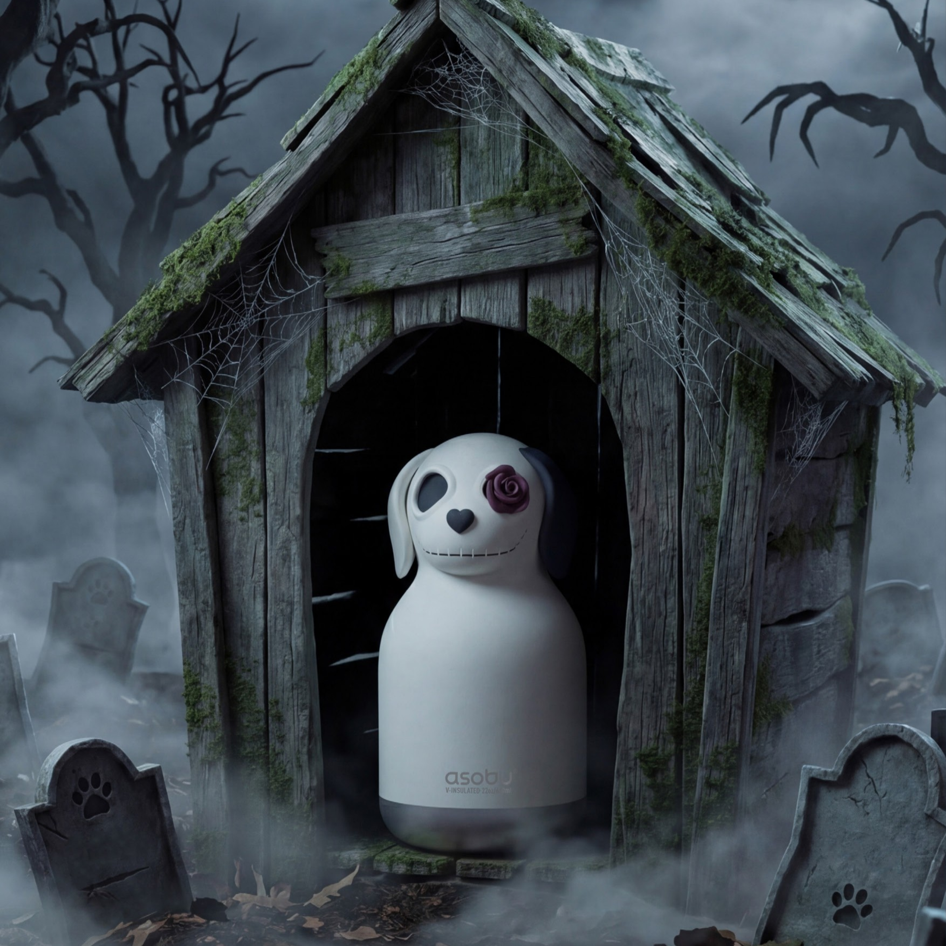 Asobu Spookie Bottle 600ml Undead Dog