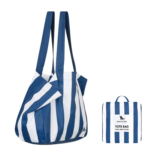 Dock & Bay Beach Tote Bag M Whitsunday Blue 100% Recycled 100% Recycled