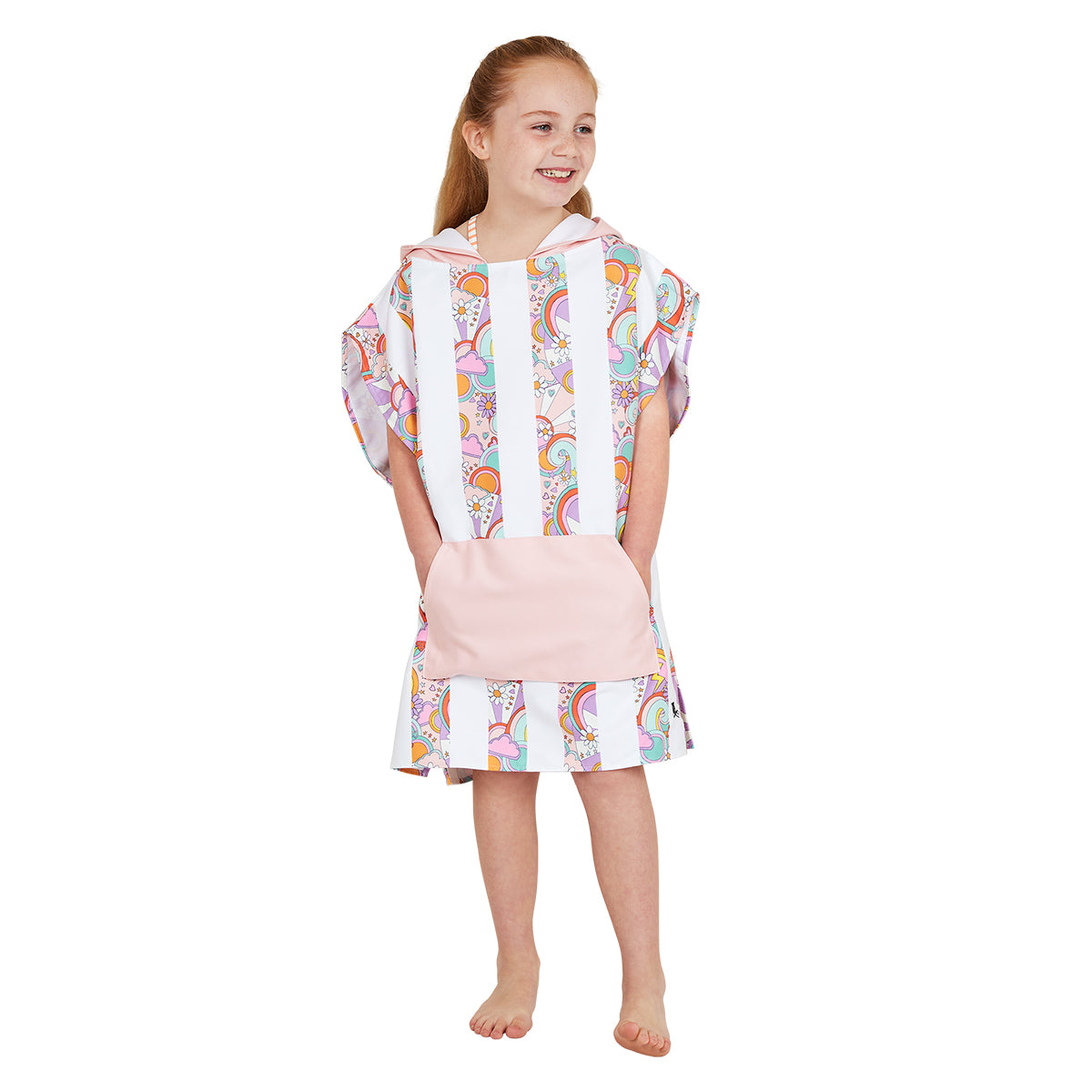 Dock & Bay Poncho Kids Patterned Collection Pink Power 100% Recycled 100% Recycled