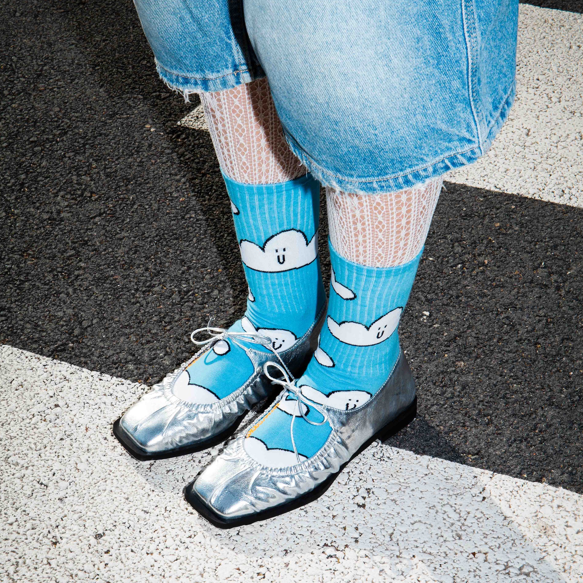 Eat My Socks Crew Socks Cloud