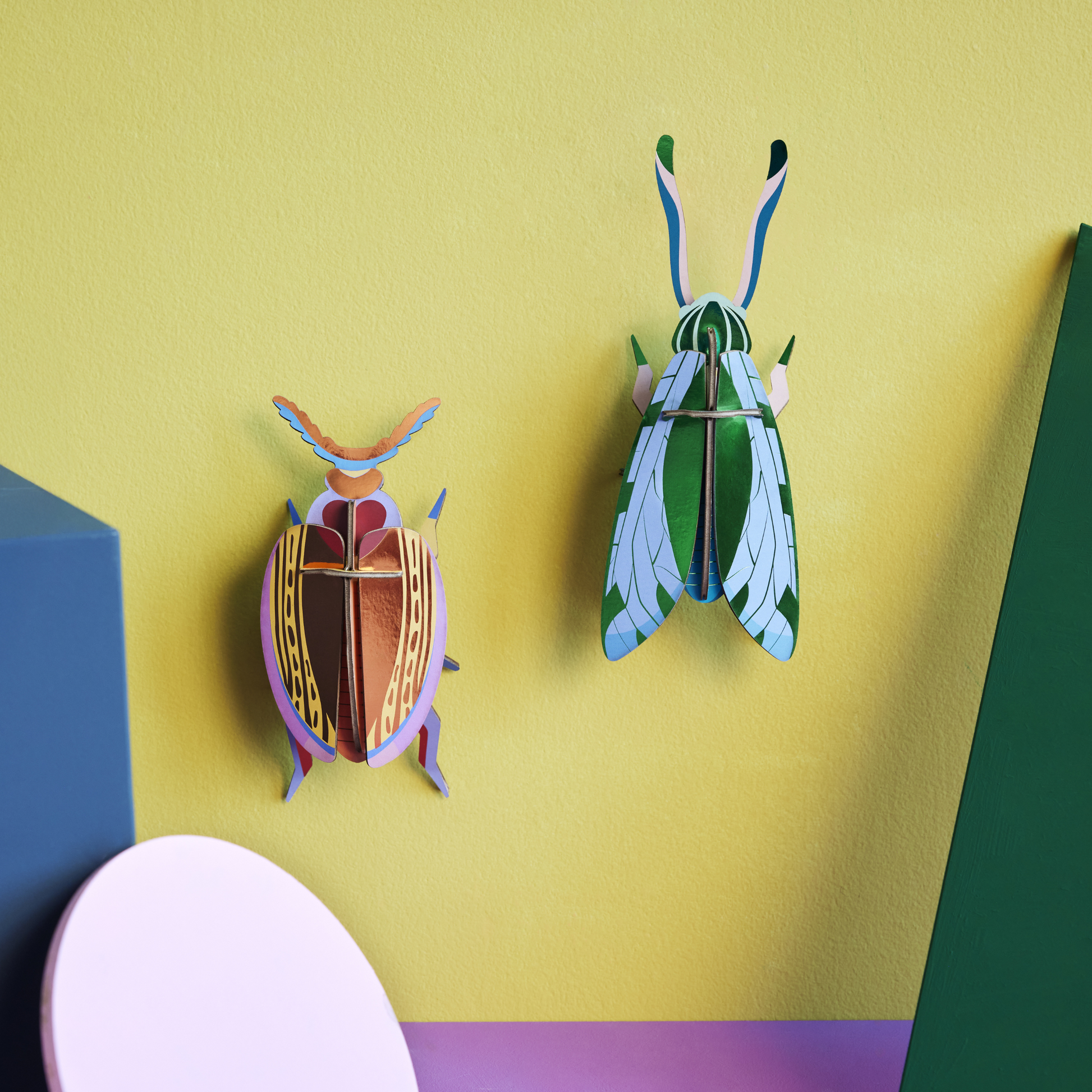 Studio Roof Wall Art Beetles (B6) Jade Grasshopper