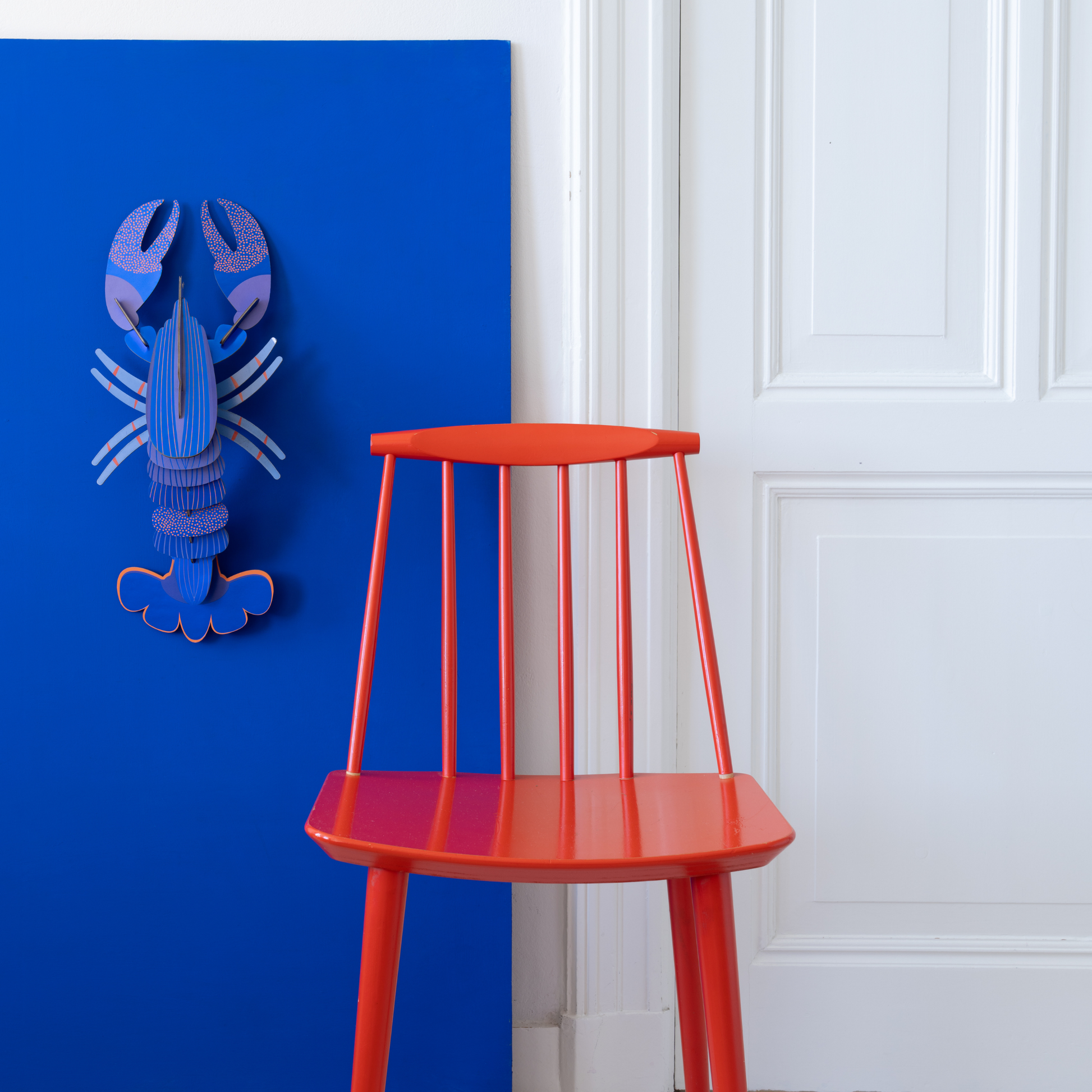 Studio Roof Wall Art Sea Creatures (B4) Lobster Lapis Blue
